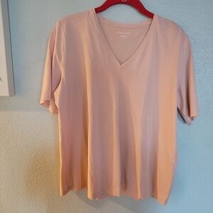 EILEEN FISHER V-NECK ORGANIC COTTON JERSEY T-SHIRT 🌻SIZE S/P